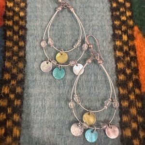 Elegant Silver and Beaded Dangle Earrings